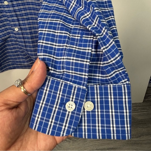 Brooks Brothers Blue and‎ White Casual Regent Fit Button Down Shirt size L 279 - Picture 7 of 9